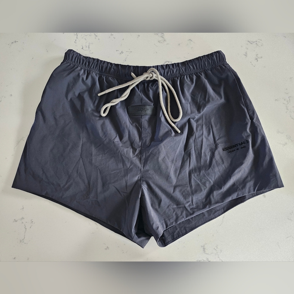 NWT Essentials Fear of God Black Nylon Mens Short Shorts
